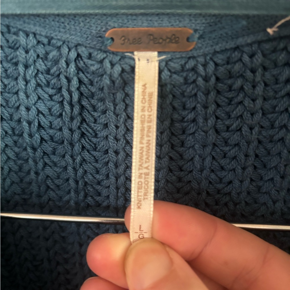 Free People Teal Knit Top